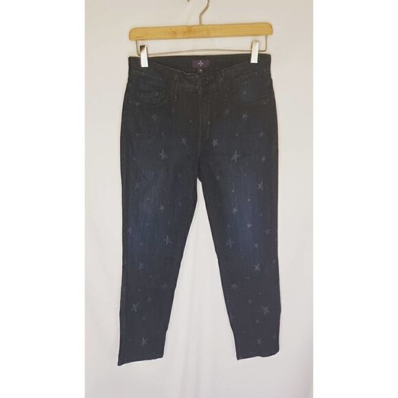 NYDJ NOT YOUR DAUGHTERS JEANS ALISHA STAR LAZER ANKLE DARK WASH SIZE 4 - Picture 1 of 6